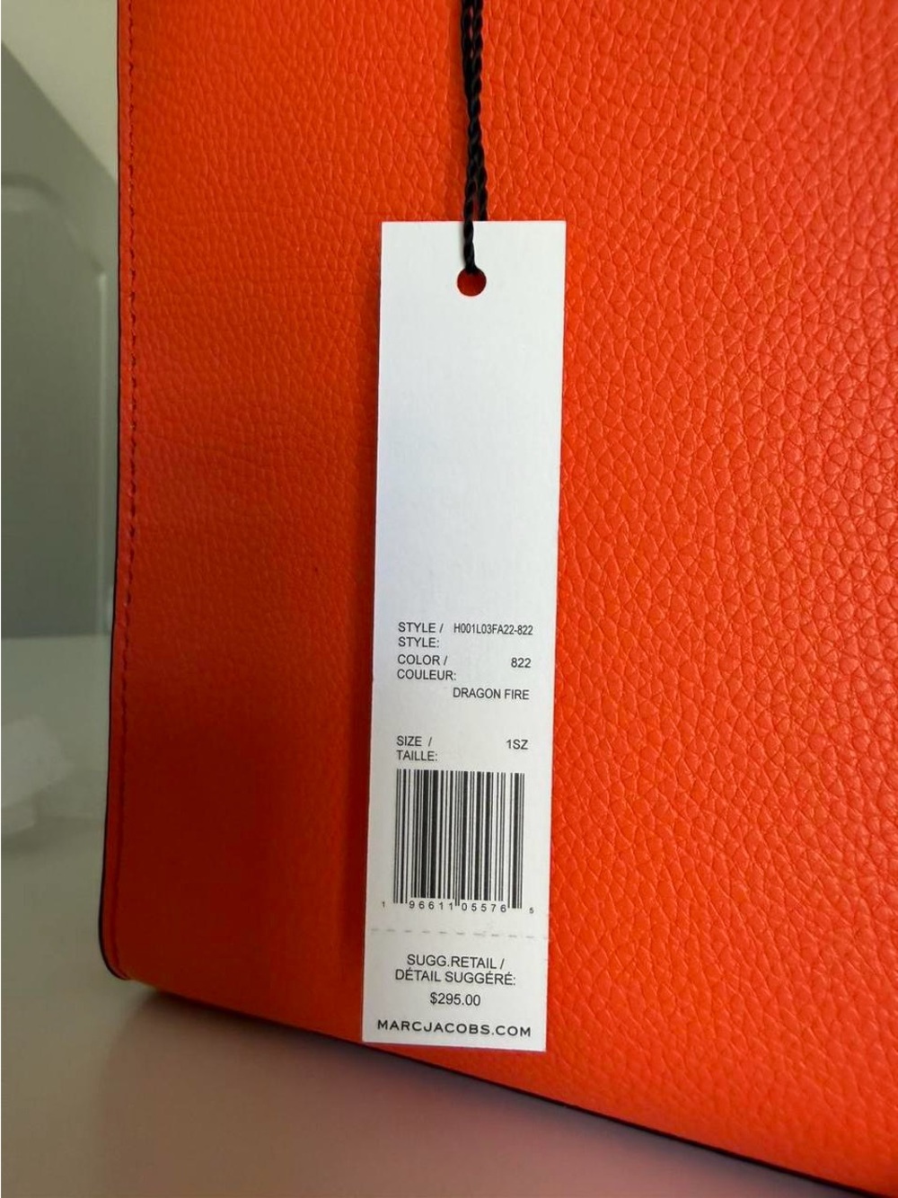 🧡 MARC JACOBS The Grind Mini Tote Bag Dragon Fire Orange NWT Crossbody - Picture 3 of 16